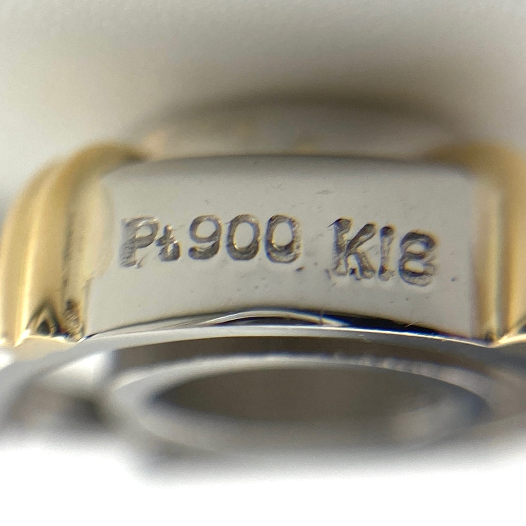 ダイヤモンド デザインネックレス プラチナ YG イエローゴールド ペンダント ネックレス Pt900 Pt850 ダイヤモンド レディース 【中古】nbjwl