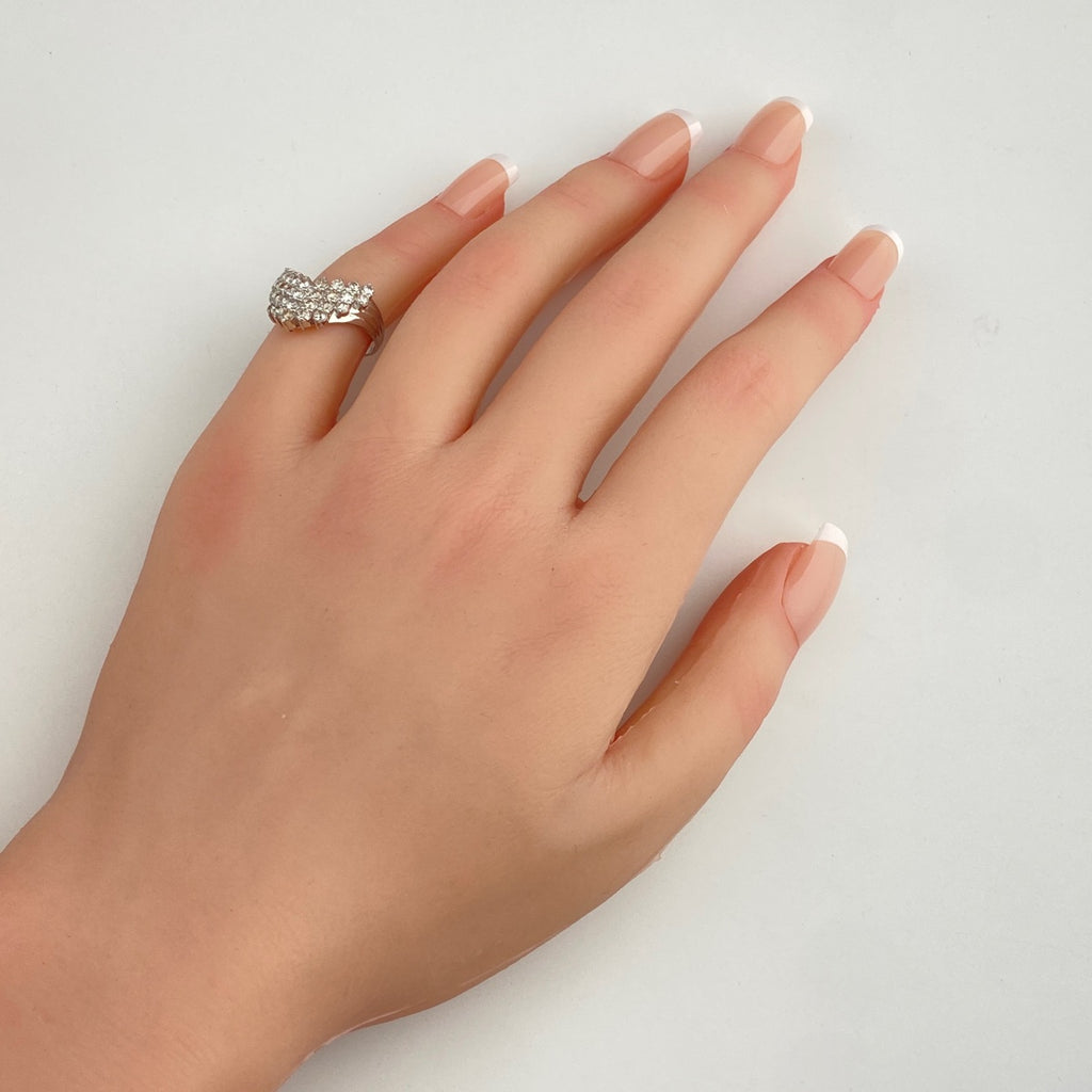 メレダイヤ デザインリング プラチナ 指輪 リング 7.5号 Pt900 ダイヤモンド レディース 【中古】nbjwl