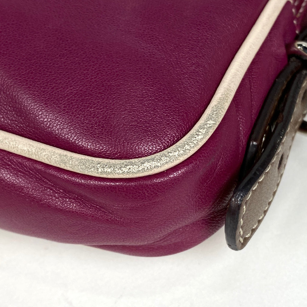 ロエベ アナグラム ショルダーバッグ フリンジ 斜め掛け ショルダーバッグ レザー パープル レディース 【中古】brbag