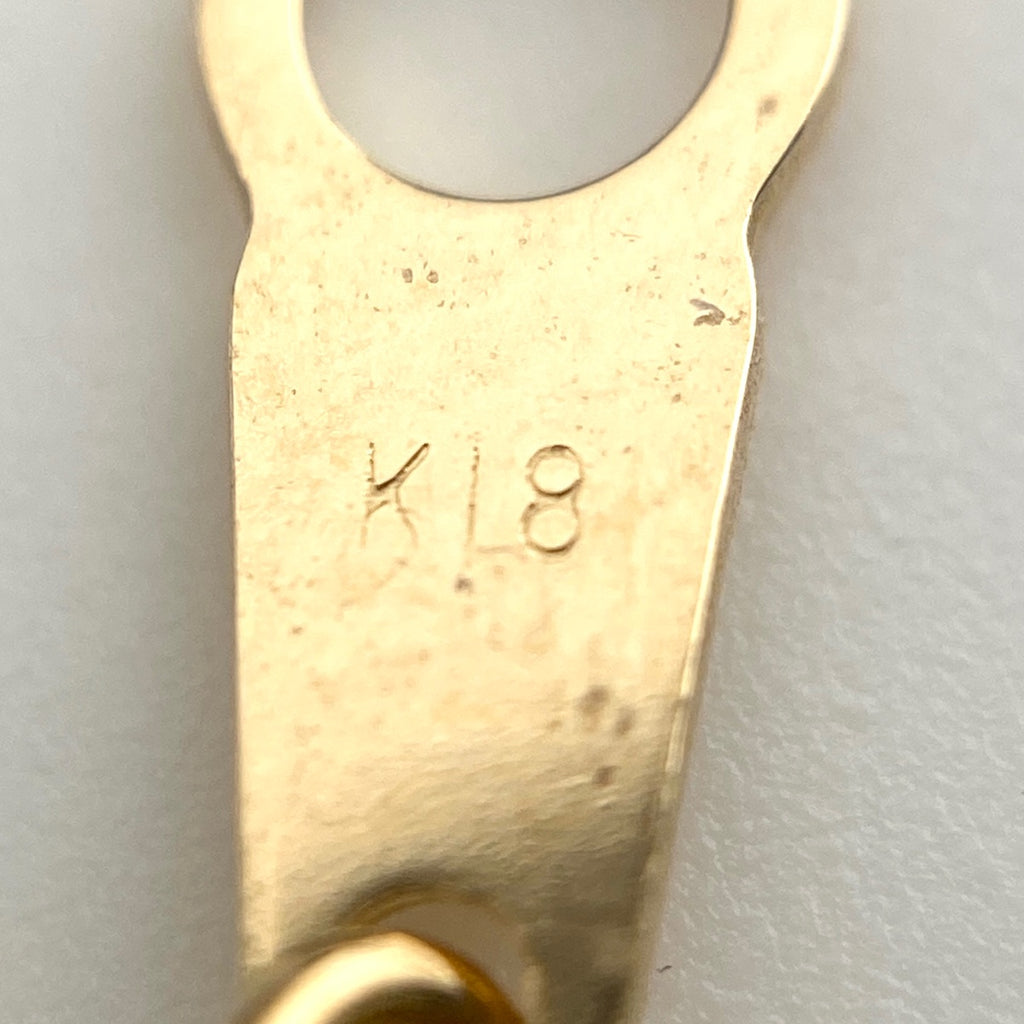 サファイア デザインネックレス YG イエローゴールド ペンダント メレダイヤ ネックレス K18 サファイア ダイヤモンド レディース 【中古】nbjwl