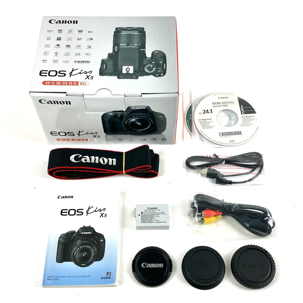 キヤノン Canon EOS Kiss X5 EF-S 18-55 IS II レンズキット デジタル 一眼レフカメラ 【中古】cambb