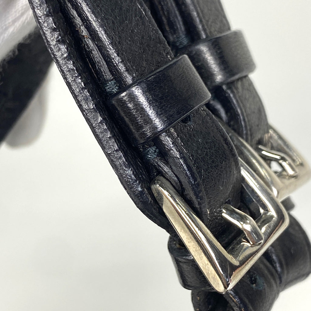 プラダ ロゴプレート ショルダーバッグ ワンショルダー ハンドバッグ ショルダーバッグ レザー ネロ(ブラック) レディース 【中古】brbag