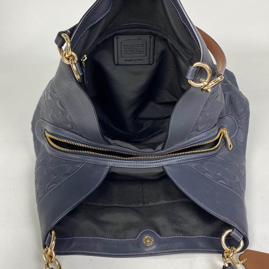【最終値引き】 コーチ レキシー ショルダーバッグ 肩掛け ハンドバッグ シグネチャー エンボス加工 ショルダーバッグ レザー グレー F25954 レディース 【中古】brbag