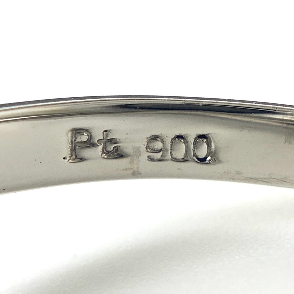 翡翠 デザインリング プラチナ 指輪 メレダイヤ リング 9号 Pt900 ヒスイ ダイヤモンド レディース 【中古】nbjwl