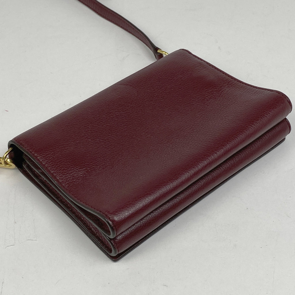 トリーバーチ ロゴ ショルダーバッグ 斜め掛け ショルダーバッグ レザー ボルドー レディース 【中古】brbag