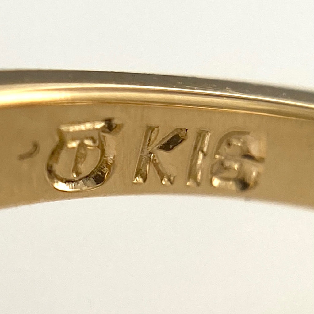 タサキ パール デザインリング YG イエローゴールド 指輪 メレダイヤ 真珠 リング 12.5号 K18 パール ダイヤモンド レディース 【中古】brjwl