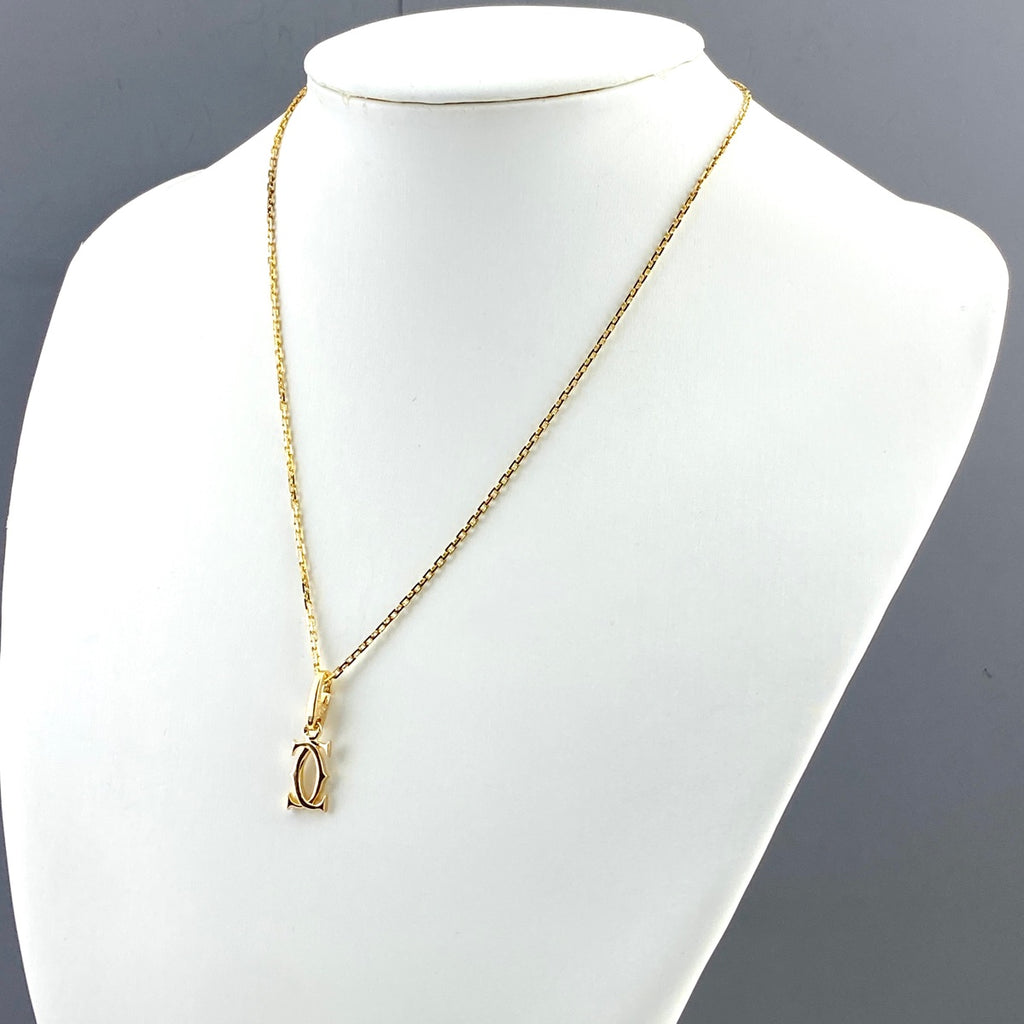 カルティエ 2C チャーム ネックレス YG イエローゴールド ペンダント ネックレス 750 レディース 【中古】brjwl