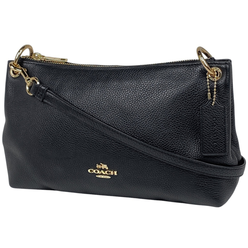 コーチ ロゴ ショルダーバッグ 斜め掛け ショルダーバッグ レザー ブラック F55661 レディース 【中古】brbag