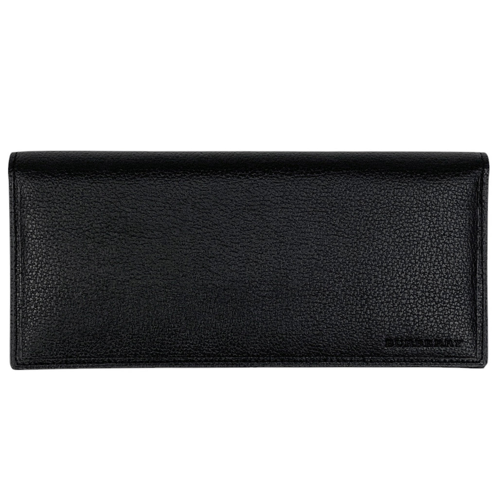 バーバリー ロゴ 二つ折り 長財布 札入れ 小銭入れ カード入れ 長財布 レザー ブラック レディース 【中古】brbag