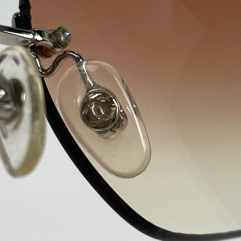 CHANEL サングラス リムレス 4017-d グラデーション　ココマーク バイセル公式】シャネル ココマーク ラインストーン サングラス