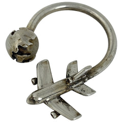 ティファニー アースモチーフ キーホルダー 地球 飛行機 キーリング キーホルダー シルバー925 シルバー レディース ブランドバッグ・小物 【中古】brbag