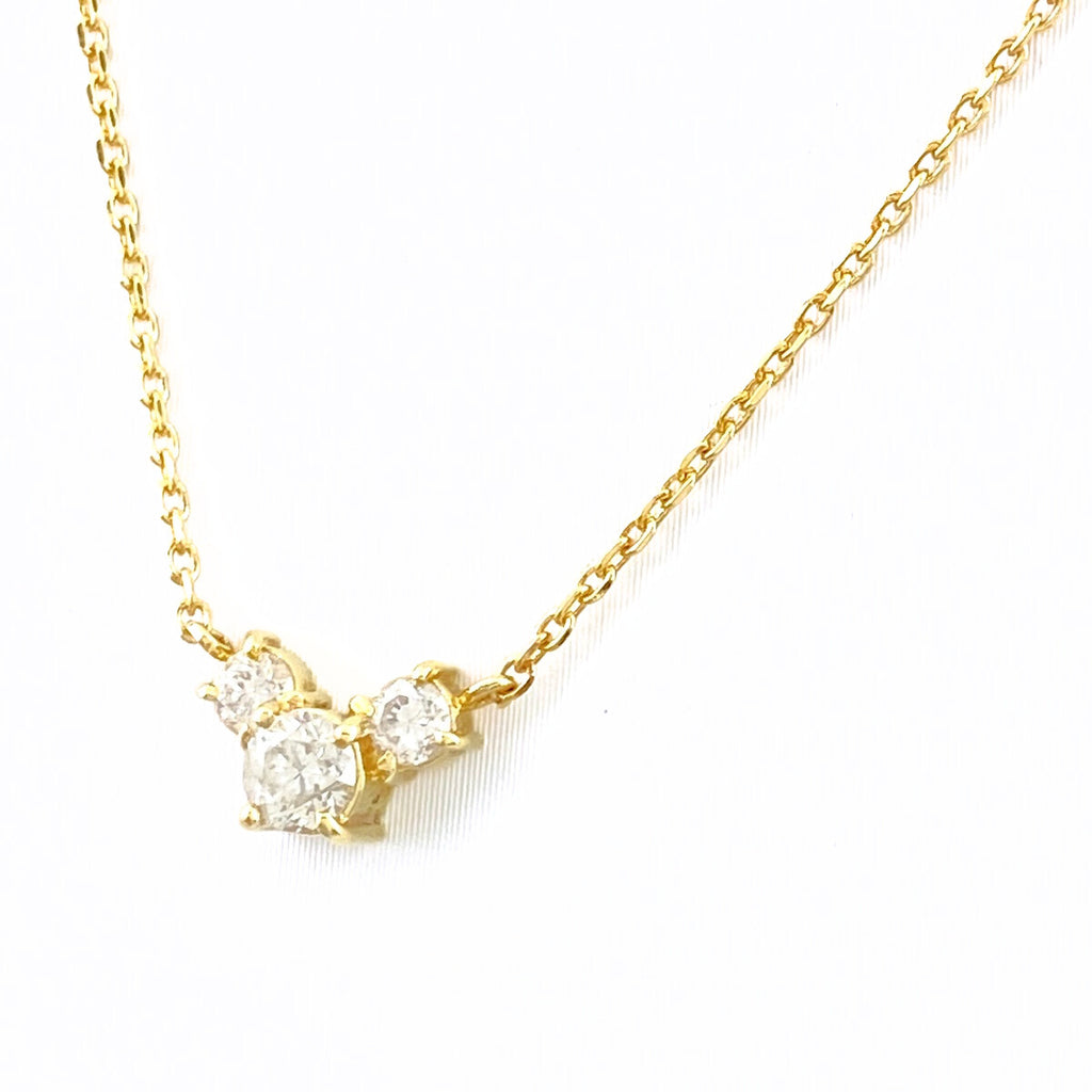 メレダイヤ デザインネックレス YG イエローゴールド ペンダント ネックレス K18 ダイヤモンド レディース 【中古】nbjwl
