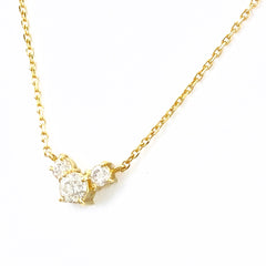 メレダイヤ デザインネックレス YG イエローゴールド ペンダント ネックレス K18 ダイヤモンド レディース 【中古】nbjwl