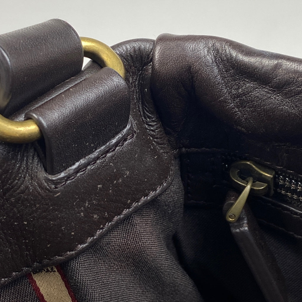 バリー ロゴ ショルダーバッグ 肩掛け 斜め掛け ショルダーバッグ レザー ブラウン メンズ 【中古】brbag
