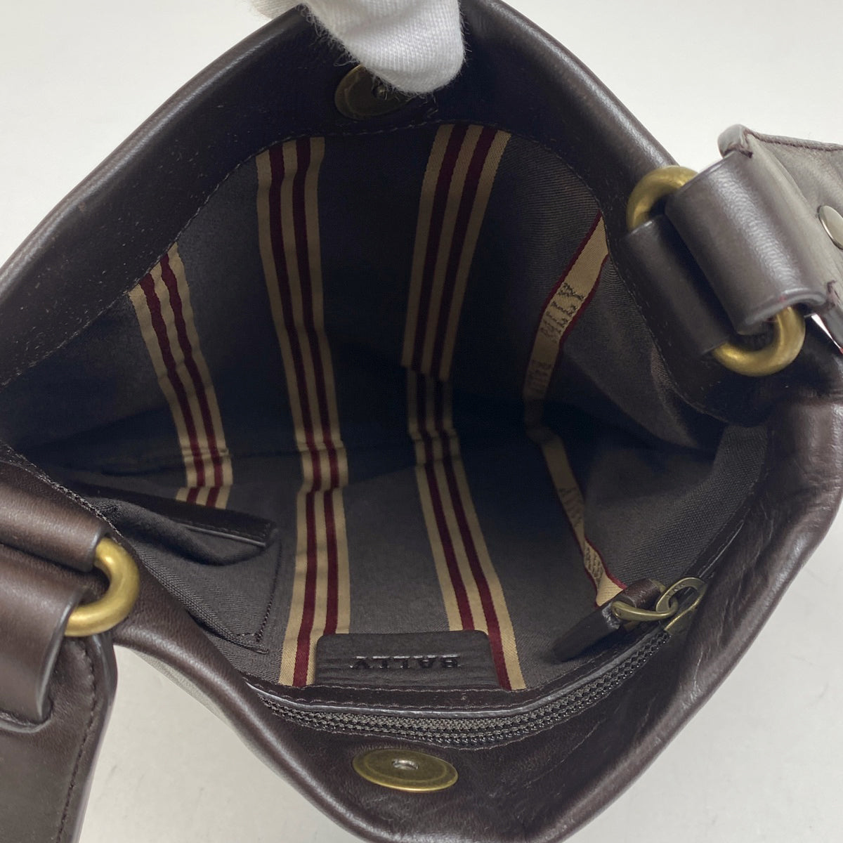 バリーブラウンレザーショルダーバッグ ◇BALLY バリー レザー ショルダーバッグ ブラウン◇（Bally