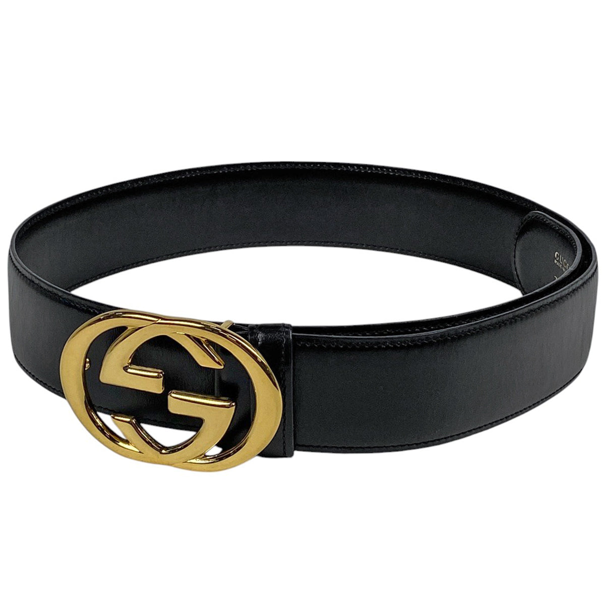 グッチ ベルト インターロッキング レザー ブラック 101cm 70226 GUCCI グッチ ベルト レザー インターロッキング ブラック