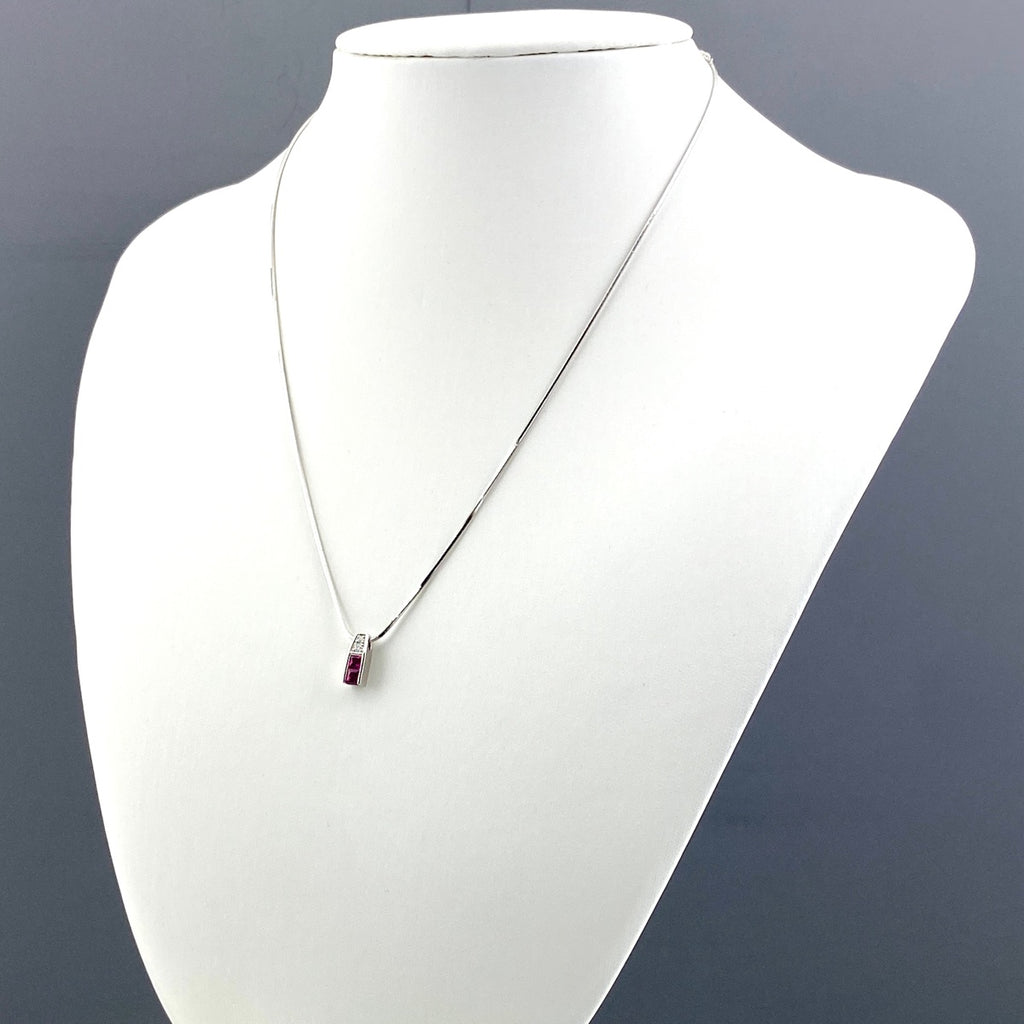 ポーラ ルビー デザインネックレス プラチナ ペンダント メレダイヤ ネックレス Pt900 ルビー ダイヤモンド レディース 【中古】brjwl