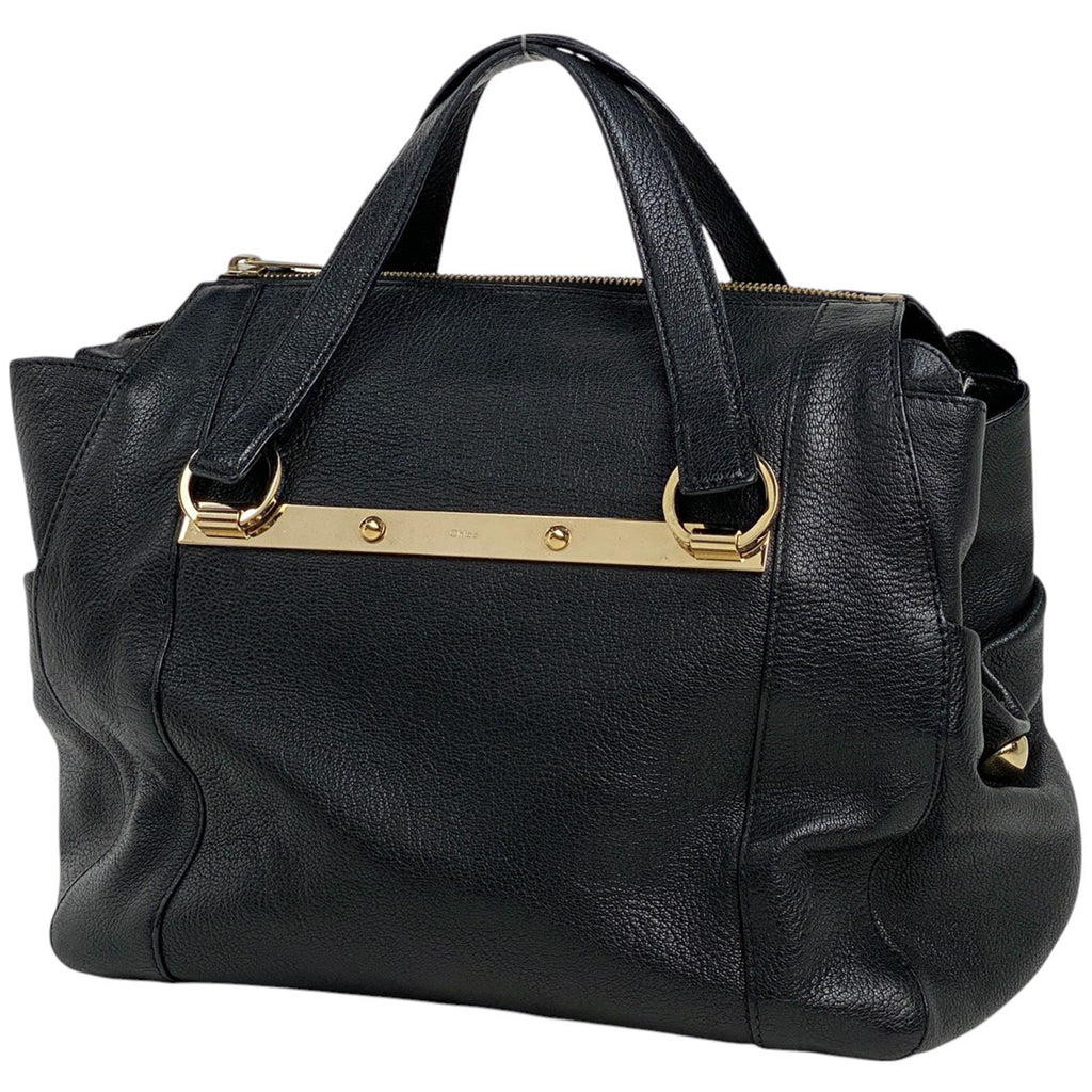 クロエ ロゴ ハンドバッグ 2WAY ショルダーバッグ ハンドバッグ レザー ブラック レディース 【中古】brbag