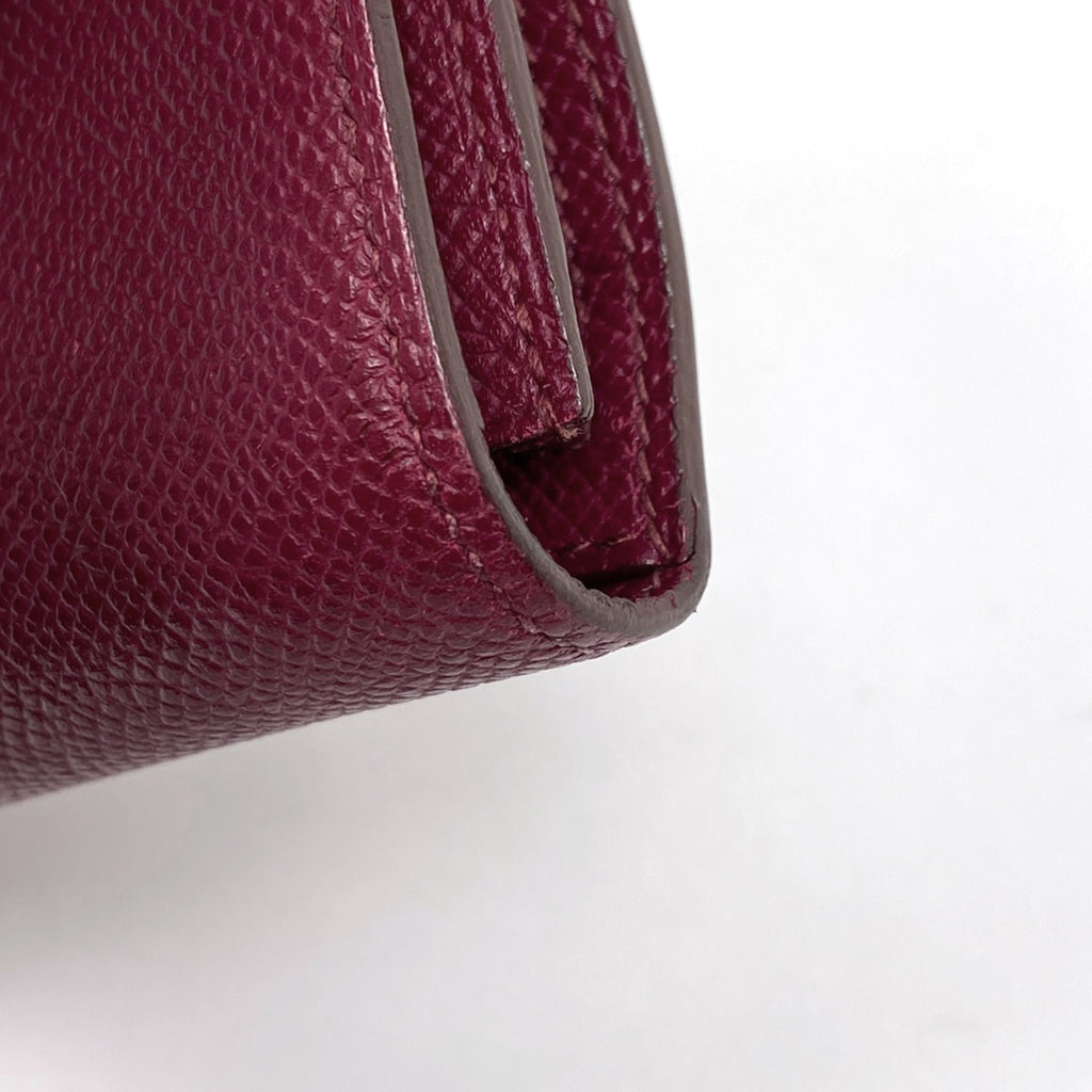 エルメス ベアン スフレ Hロゴ 長財布 ヴォーエプソン ルビー □N レディース 【中古】brbag
