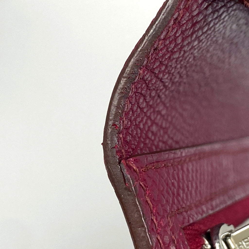 エルメス ベアン スフレ Hロゴ 長財布 ヴォーエプソン ルビー □N レディース 【中古】brbag