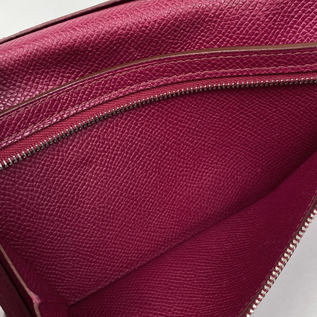エルメス ベアン スフレ Hロゴ 長財布 ヴォーエプソン ルビー □N レディース 【中古】brbag