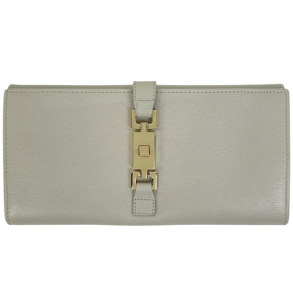 グッチ ジャッキーライン 二つ折り 長財布 03520312134 長財布 レザー グレージュ レディース 【中古】brbag