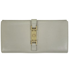 グッチ ジャッキーライン 二つ折り 長財布 03520312134 長財布 レザー グレージュ レディース 【中古】brbag