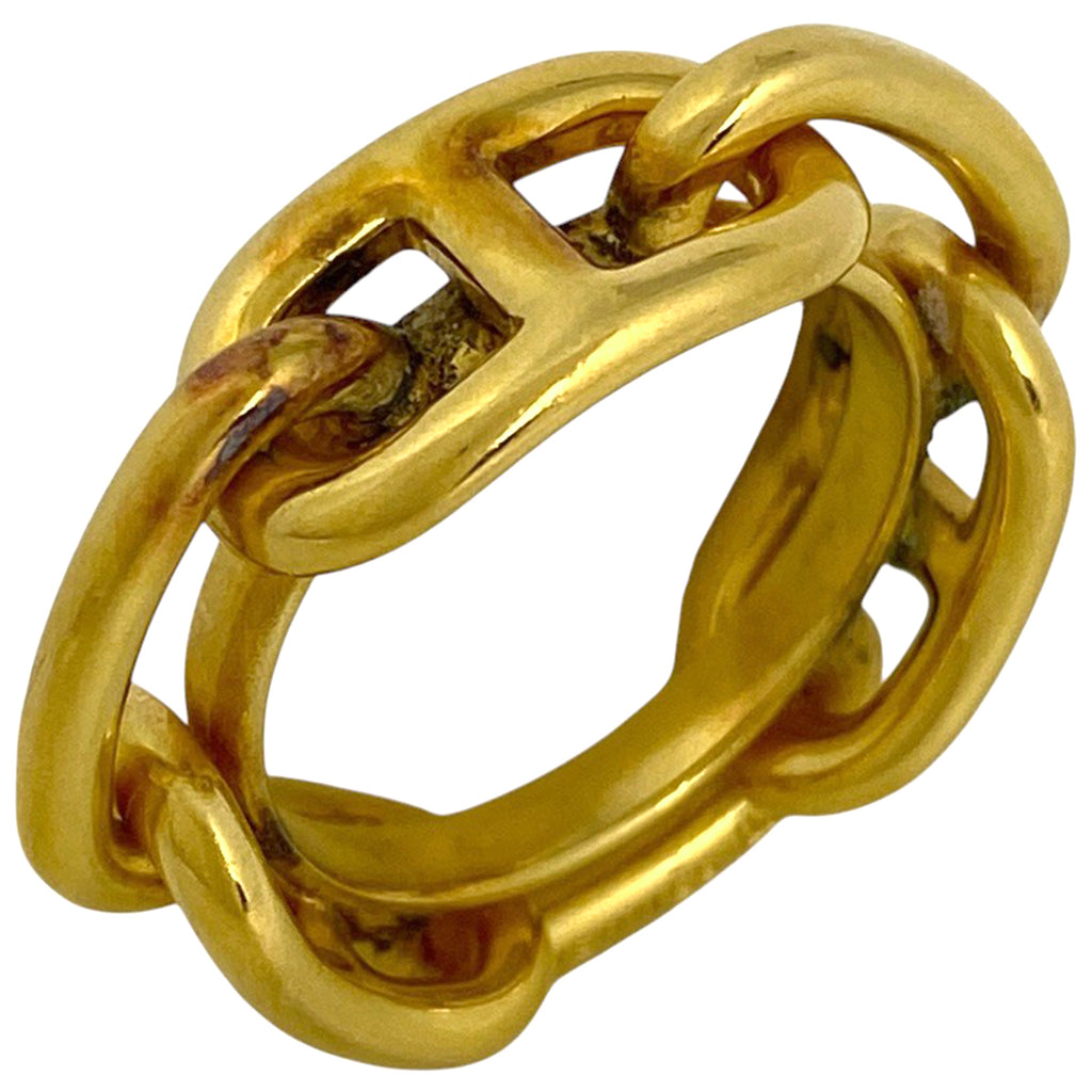 エルメス ルガテ シェーヌダンクル スカーフ留め スカーフリング GP ゴールド レディース 【中古】bracc