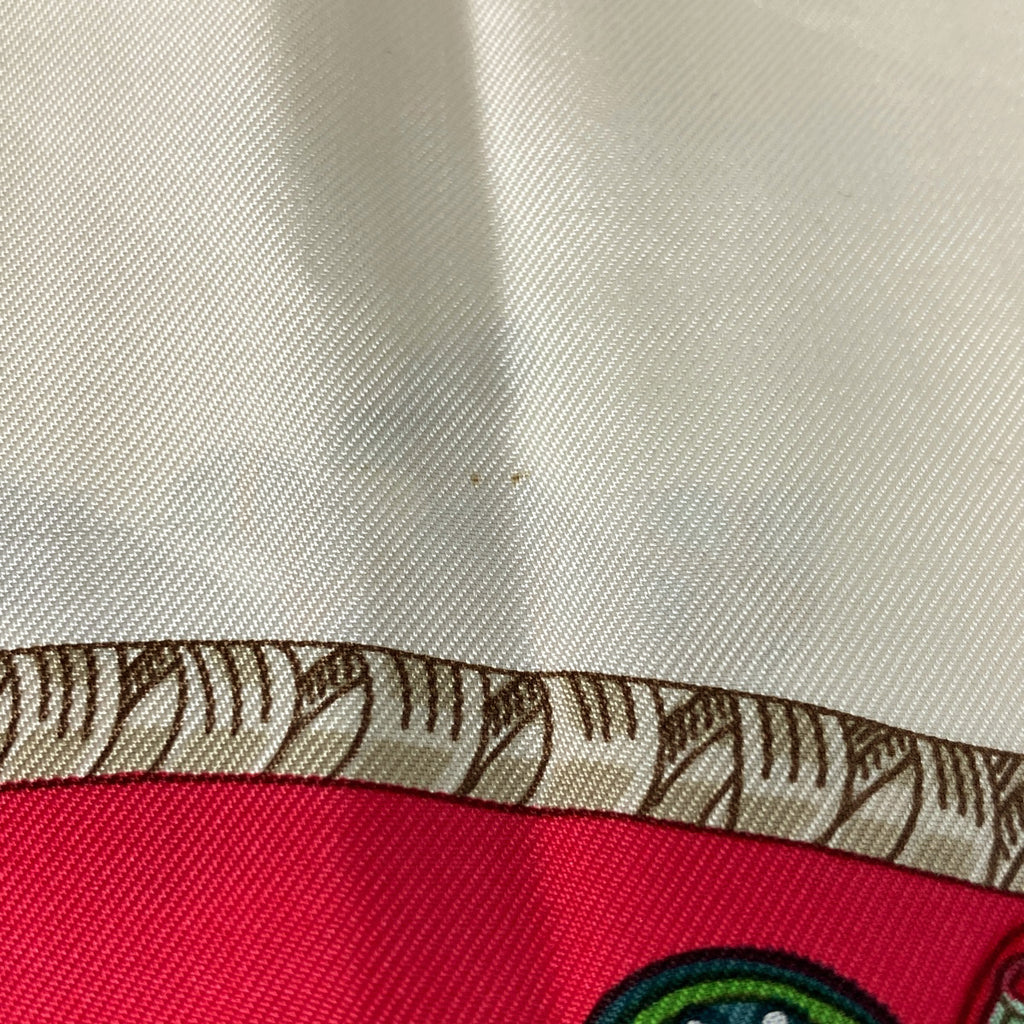 エルメス カレ 90 grands founds 深海 スカーフ シルク ホワイト マルチカラー レディース 【中古】brbag