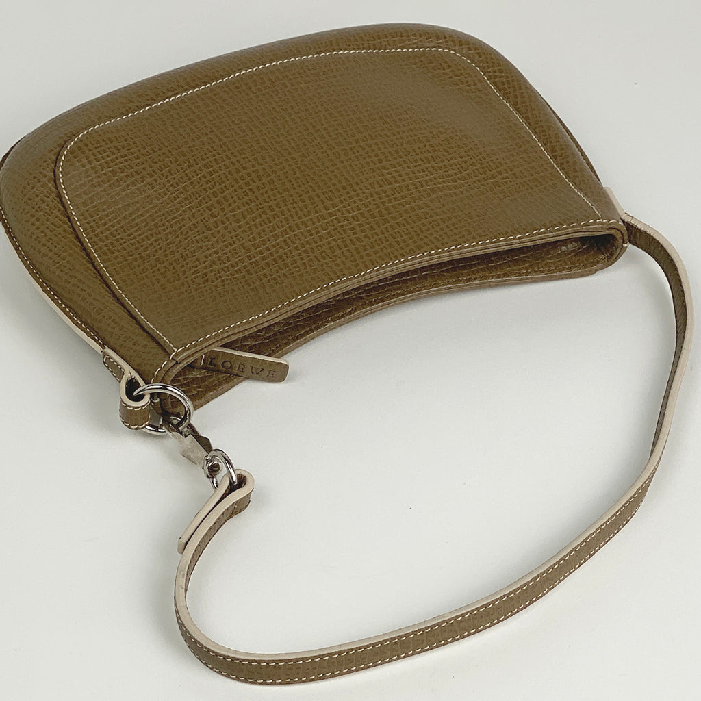 ロエベ ロゴ アクセサリーポーチ ミニ ハンドバッグ アクセサリーポーチ レザー ブラウン レディース 【中古】brbag