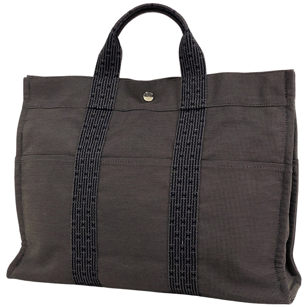 エルメス エールライン トート MM ハンドバッグ トートバッグ ナイロンキャンバス グレー レディース 【中古】brbag