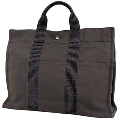 エルメス エールライン トート MM ハンドバッグ トートバッグ ナイロンキャンバス グレー レディース 【中古】brbag