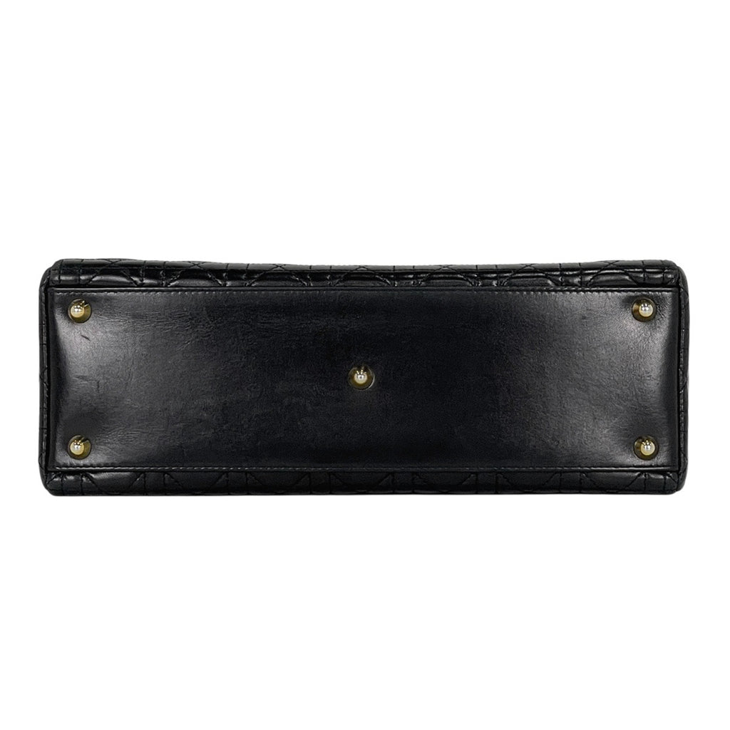 クリスチャンディオール レディディオール カナージュ ハンドバッグ レザー ブラック レディース 【中古】brbag