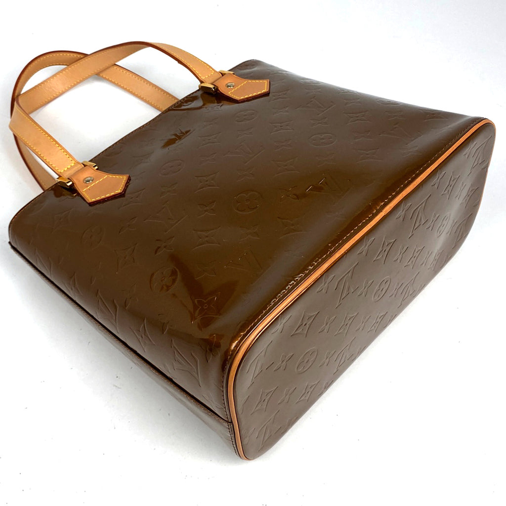 ルイ・ヴィトン ヒューストン ハンドバッグ エナメル パテント トートバッグ モノグラムヴェルニ ブロンズ M91122 レディース 【中古】brbag
