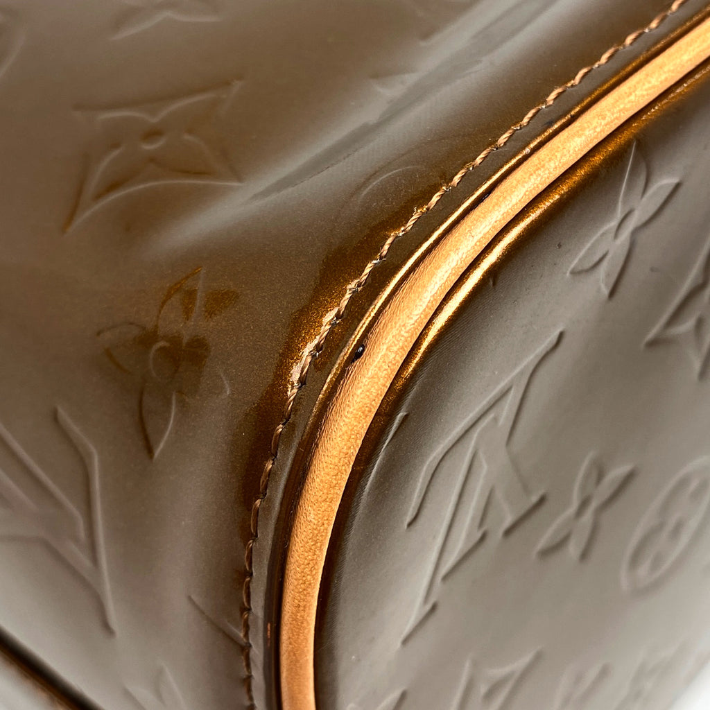 ルイ・ヴィトン ヒューストン ハンドバッグ エナメル パテント トートバッグ モノグラムヴェルニ ブロンズ M91122 レディース 【中古】brbag