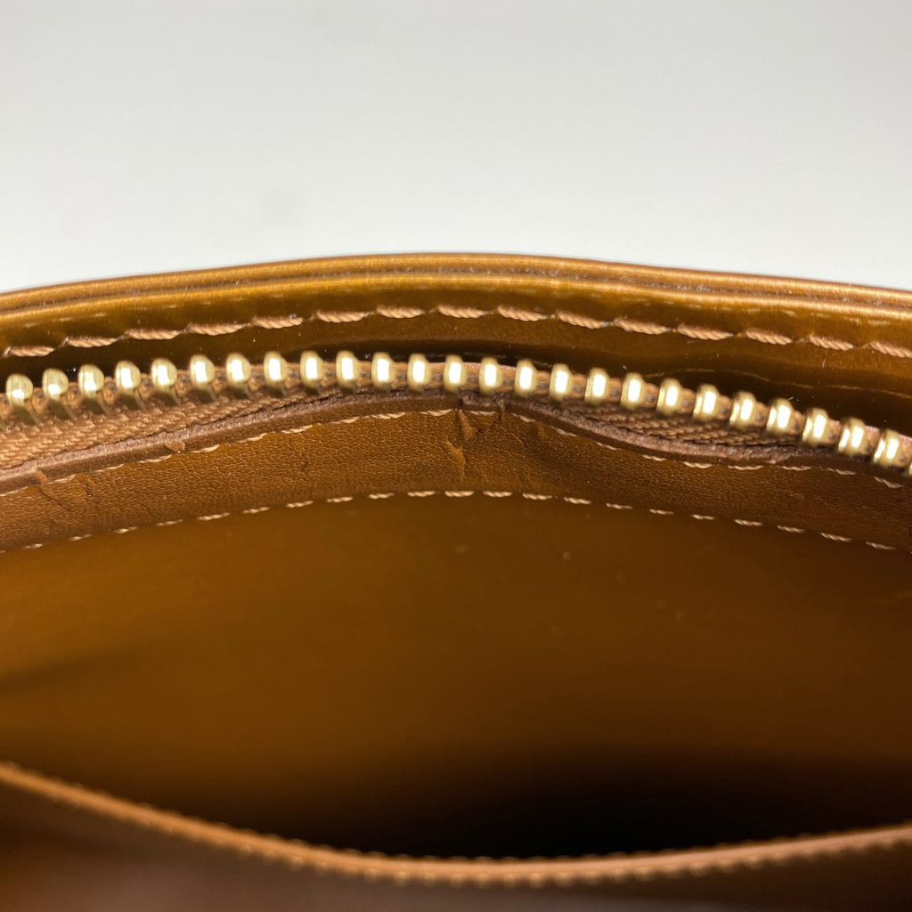 ルイ・ヴィトン ヒューストン ハンドバッグ エナメル パテント トートバッグ モノグラムヴェルニ ブロンズ M91122 レディース 【中古】brbag