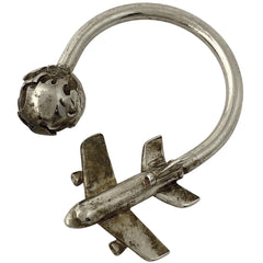 ティファニー アースモチーフ キーホルダー 地球 飛行機 キーリング キーホルダー シルバー925 シルバー レディース 【中古】brbag