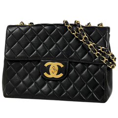 シャネル デカ マトラッセ シングルフラップ チェーン ショルダーバッグ ココマーク Wチェーン ショルダーバッグ レザー ブラック A04412 レディース 【中古】brbag