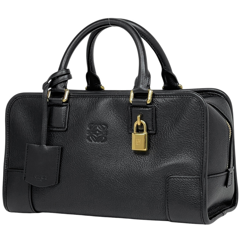 ロエベ アマソナ 28 アナグラム ハンドバッグ レザー ブラック レディース 【中古】brbag