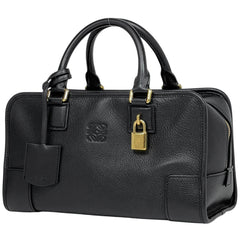 ロエベ アマソナ 28 アナグラム ハンドバッグ レザー ブラック レディース 【中古】brbag