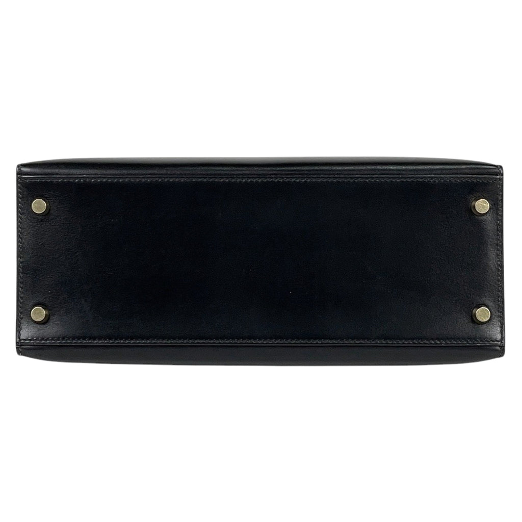 エルメス ケリー 28 2WAY ショルダーバッグ 外縫い ハンドバッグ ボックスカーフ ブラック □D レディース 【中古】brbag