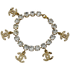 シャネル ココマーク ラインストーン ブレスレット CC ブレスレット GP ラインストーン ゴールド レディース 【中古】bracc