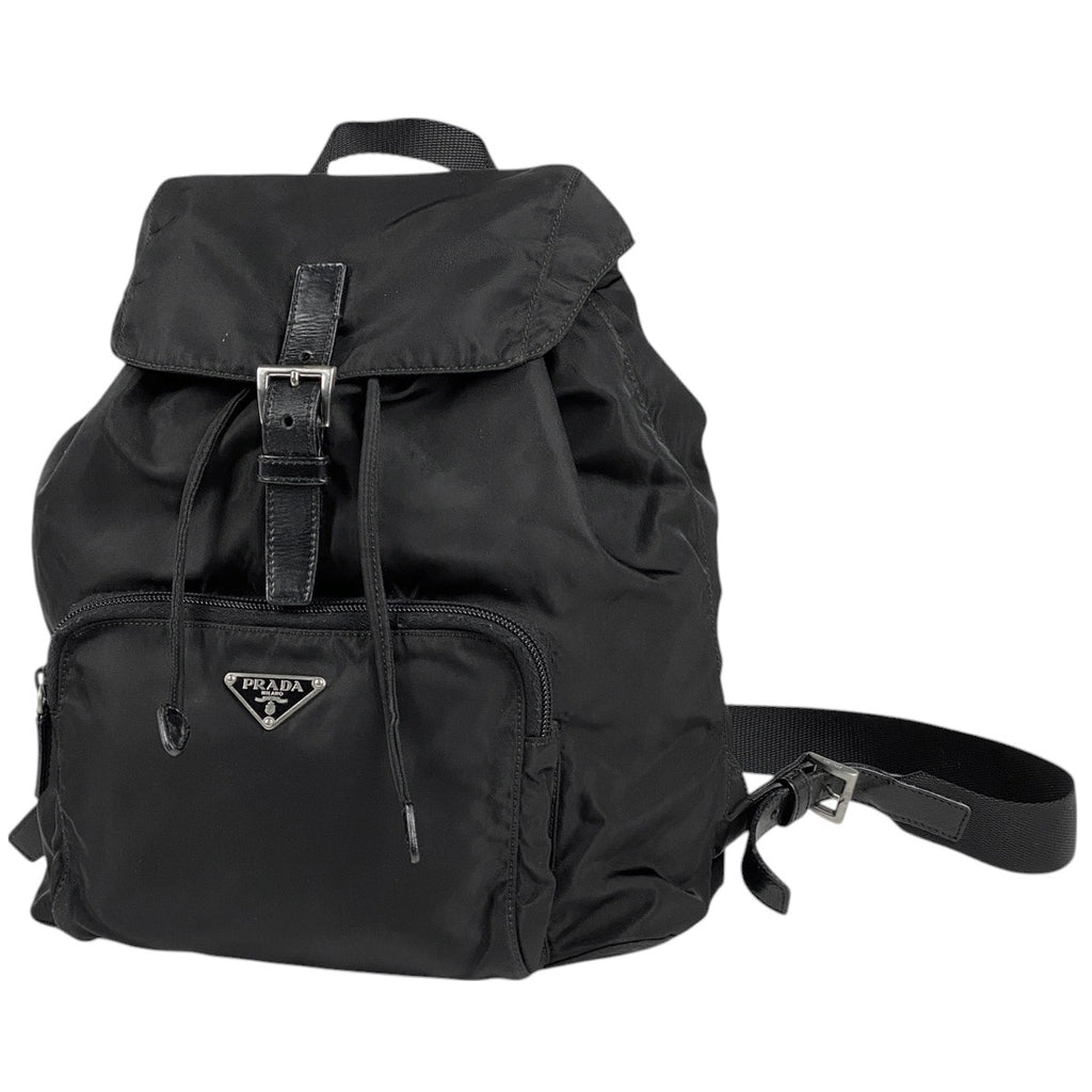 プラダ ロゴプレート リュックサック バックパック デイパック リュック ナイロン ネロ(ブラック) レディース 【中古】brbag