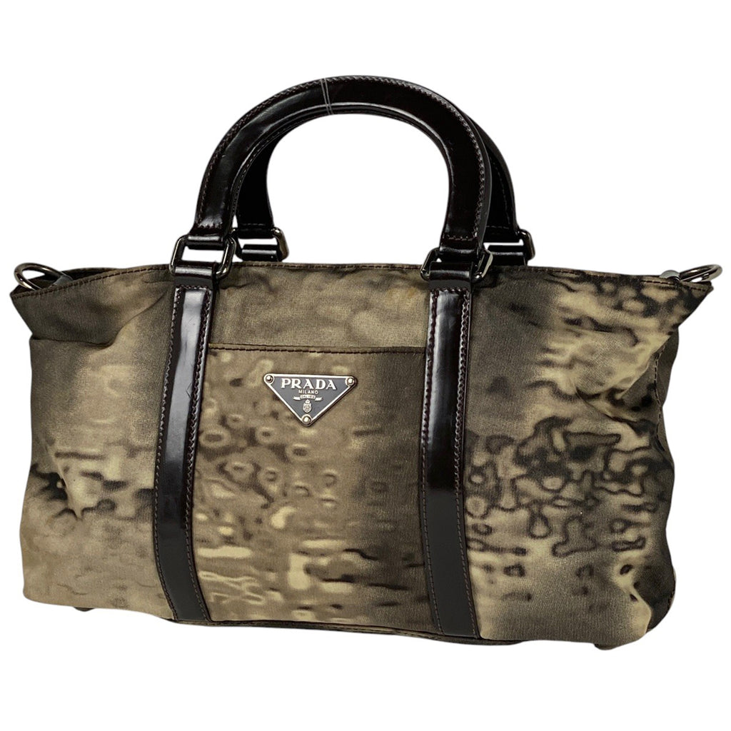 プラダ ロゴプレート ハンドバッグ 2WAY ショルダーバッグ ハンドバッグ ナイロン ブラウン レディース 【中古】brbag
