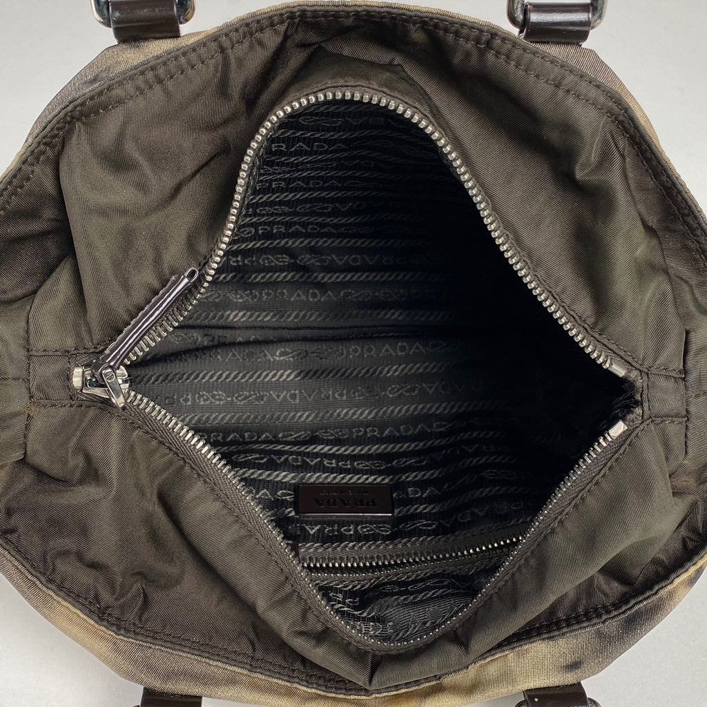 プラダ ロゴプレート ハンドバッグ 2WAY ショルダーバッグ ハンドバッグ ナイロン ブラウン レディース 【中古】brbag