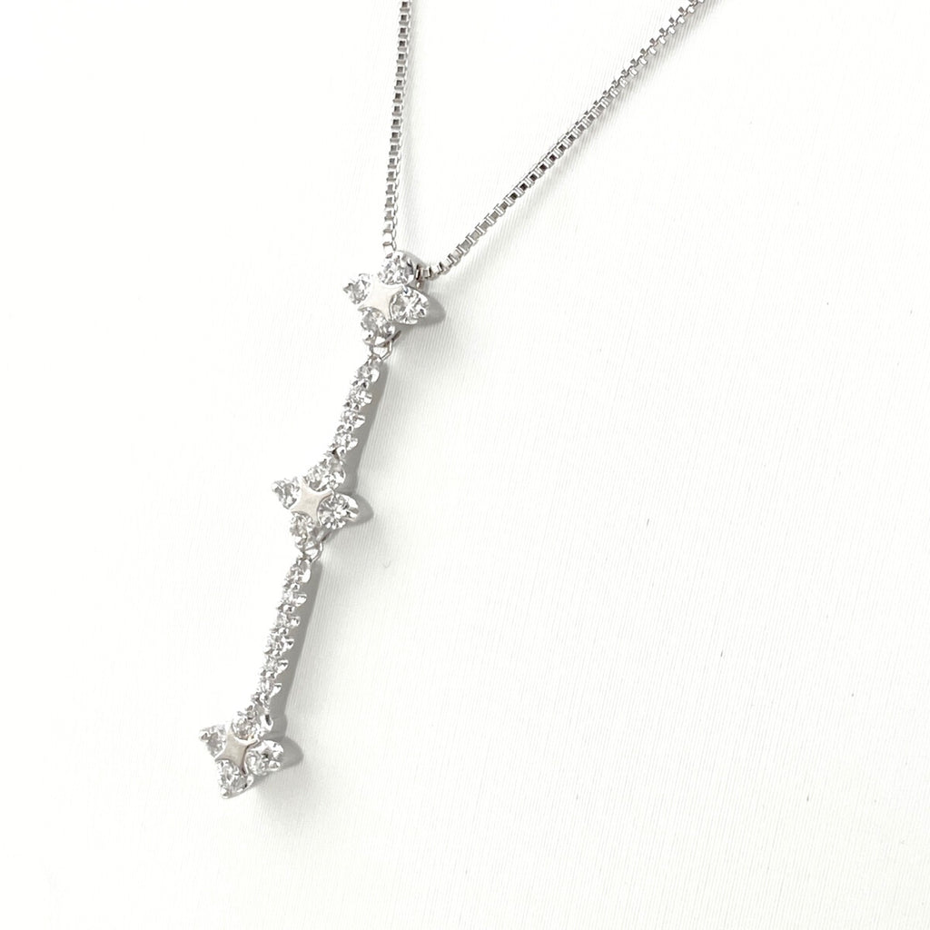 【在庫一掃】 メレダイヤ デザインネックレス WG ホワイトゴールド ペンダント ネックレス K18 WG ダイヤモンド レディース 【中古】nbjwl