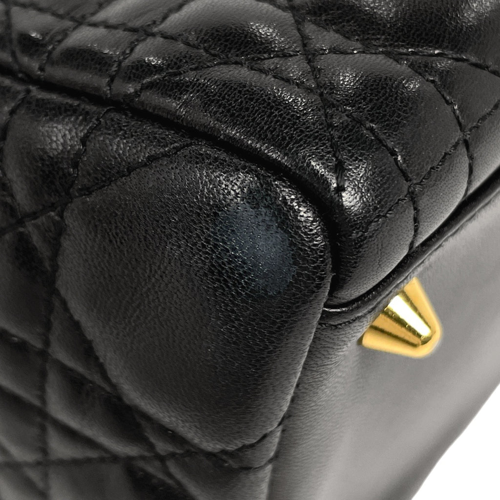 クリスチャンディオール レディディオール カナージュ ハンドバッグ レザー ブラック レディース 【中古】brbag