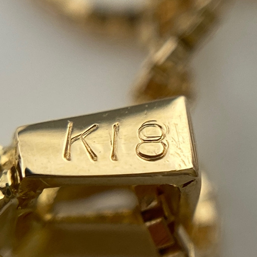 メレダイヤ デザインネックレス YG イエローゴールド ペンダント ネックレス K18 ダイヤモンド レディース 【中古】nbjwl