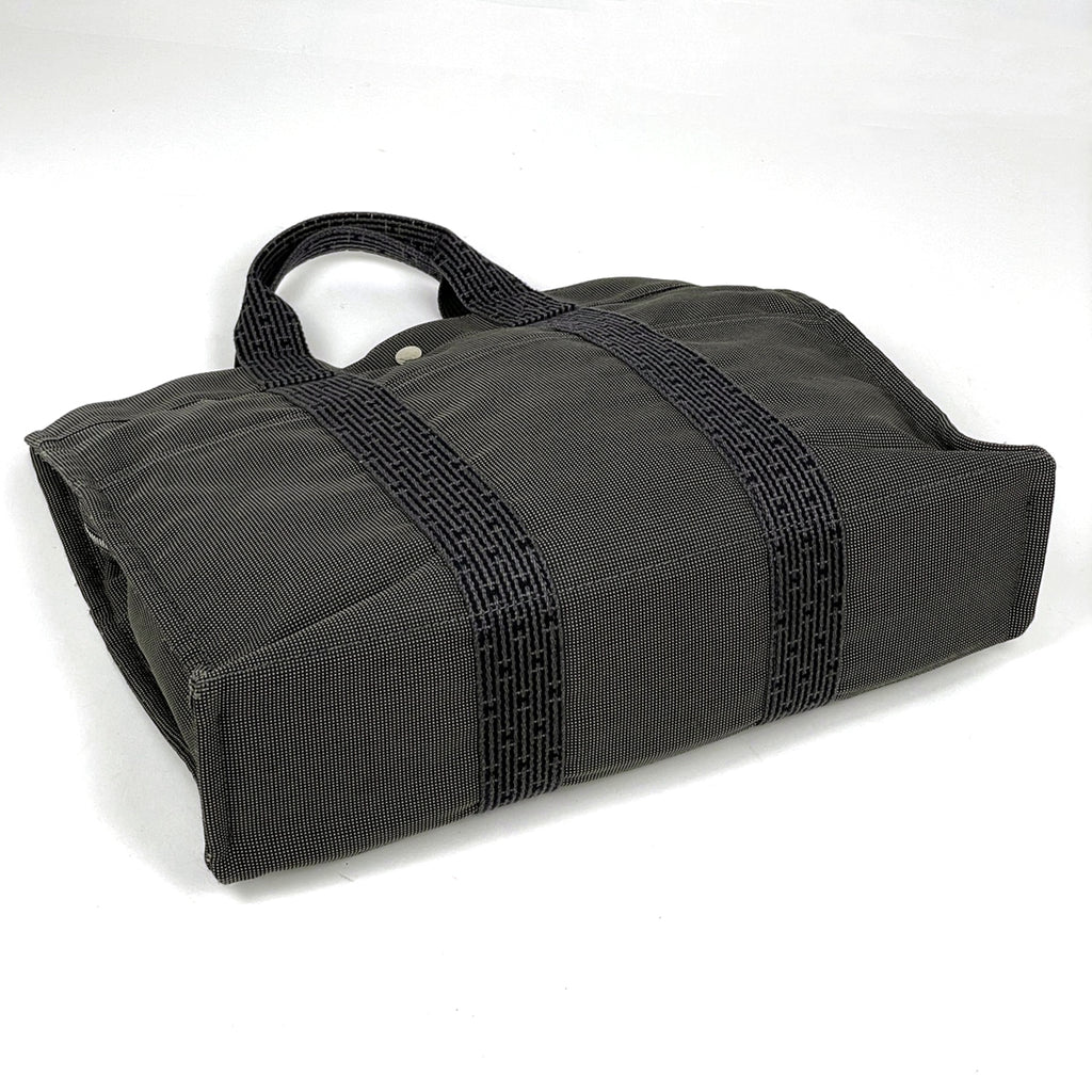 エルメス エールライン トート MM ハンドバッグ トートバッグ ナイロンキャンバス グレー ブラック レディース 【中古】brbag
