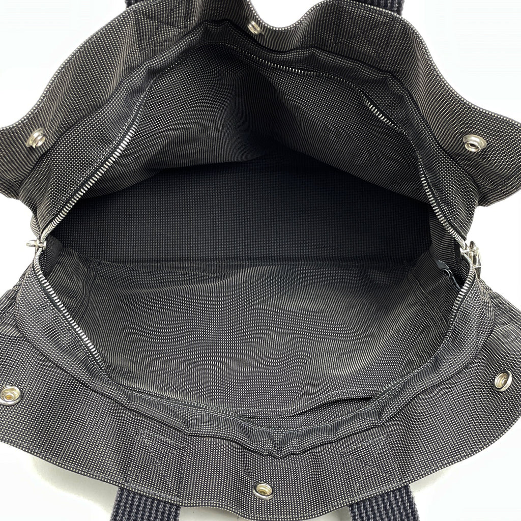 エルメス エールライン トート MM ハンドバッグ トートバッグ ナイロンキャンバス グレー ブラック レディース 【中古】brbag
